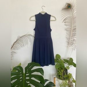 Navy Blue Open Back Dress by Fame and Partners, Size 0